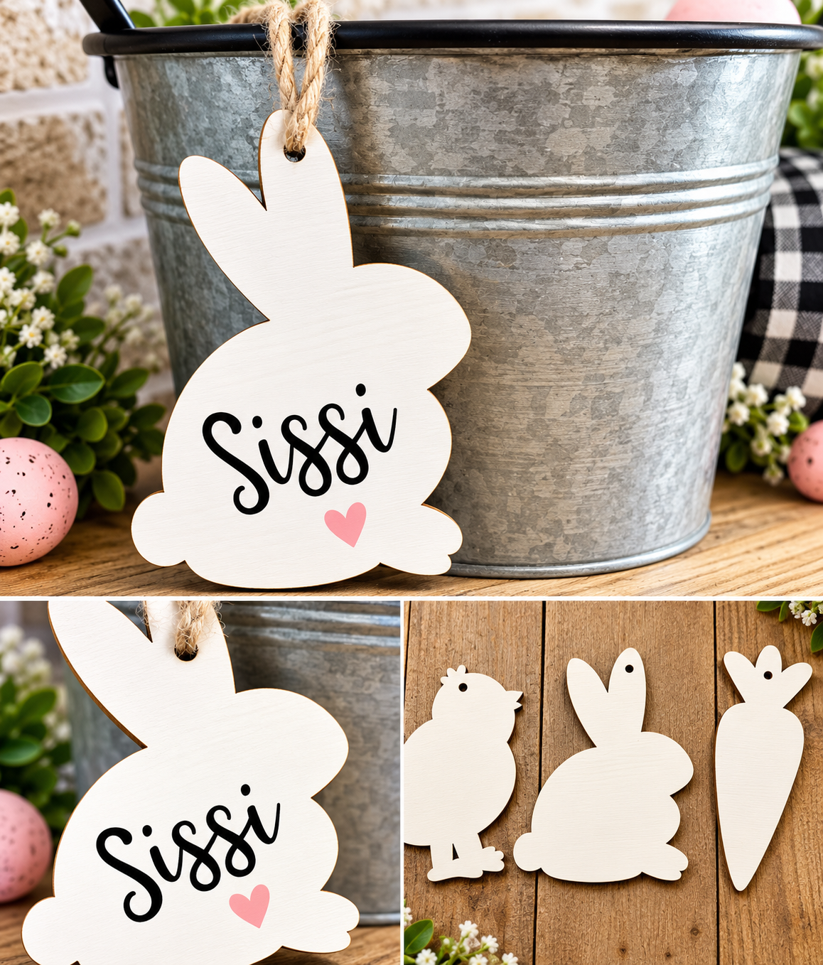 Personalized Wooden Easter Gift Tag